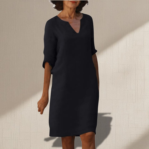 Donatella – Abito artigianale con scollo a V